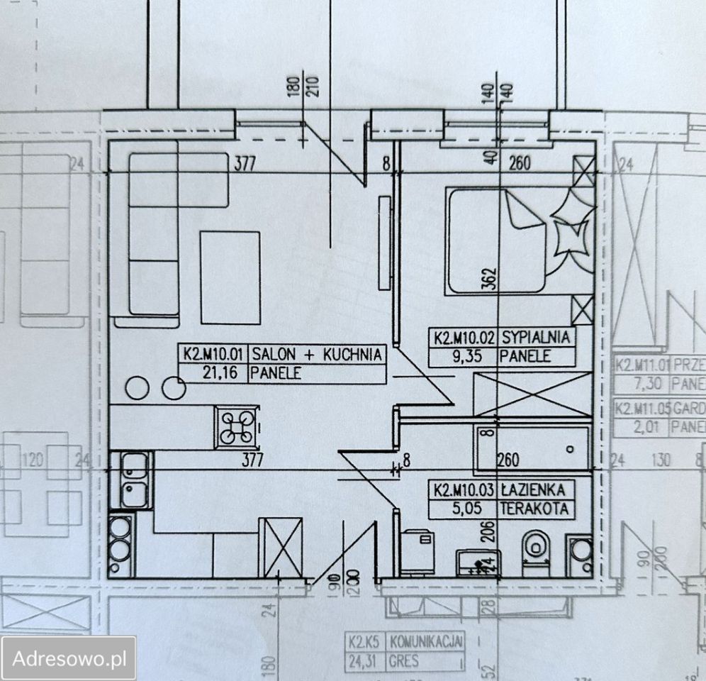 Mieszkanie 2-pokojowe Gorzów Wielkopolski Wieprzyce, ul. Kadetów. Zdjęcie 7