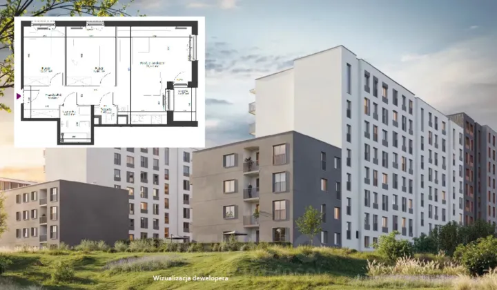 Mieszkanie 3-pokojowe Kraków Podgórze, ul. Walerego Sławka