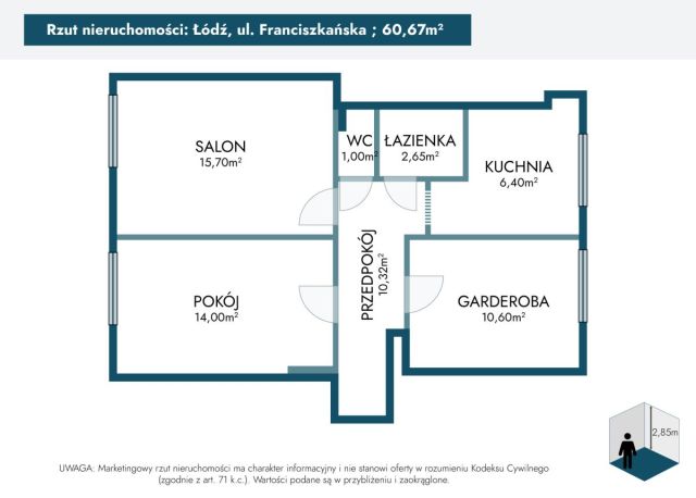 Mieszkanie 3-pokojowe Łódź Bałuty, ul. Franciszkańska. Zdjęcie 12