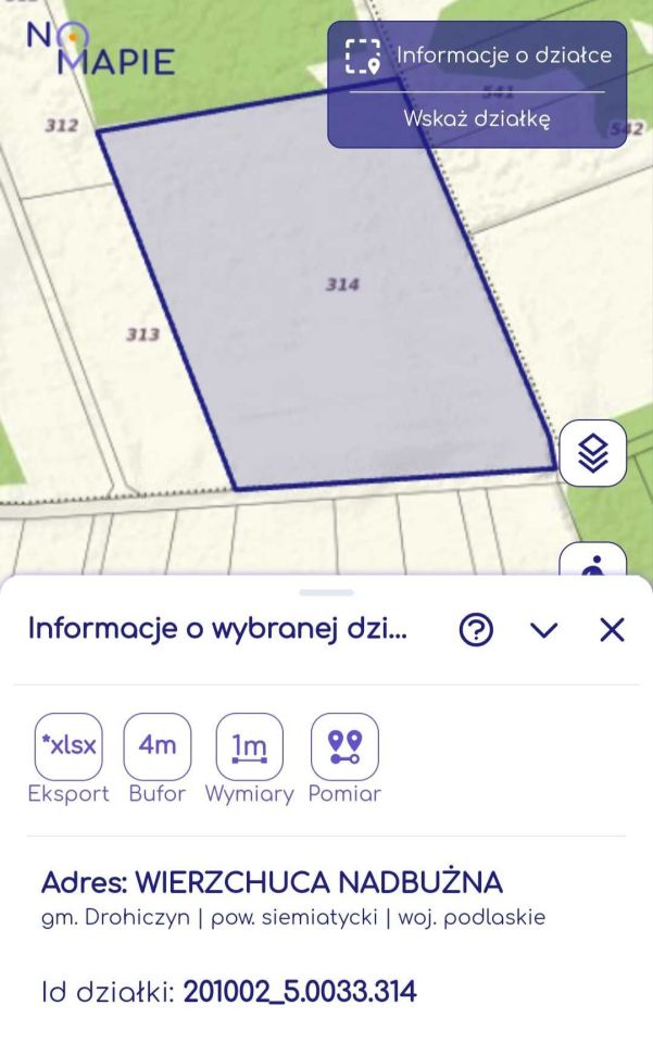 Działka rolna Wierzchuca Nadbużna. Zdjęcie 3