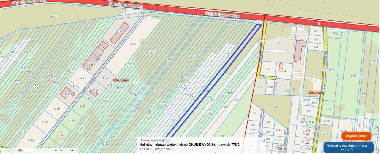 Działka inwestycyjna Okuniew, DW 637. Zdjęcie 2