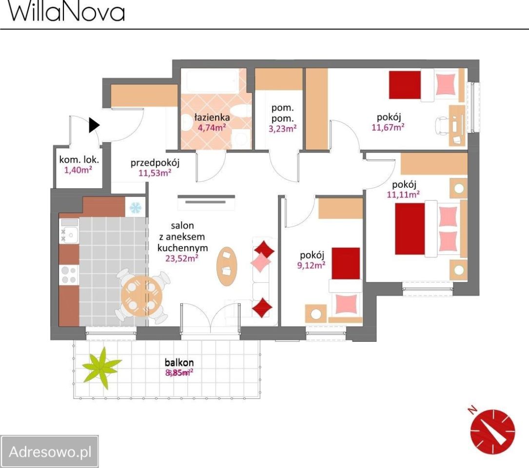 Mieszkanie 4-pokojowe Siechnice, ul. Ziemska. Zdjęcie 16