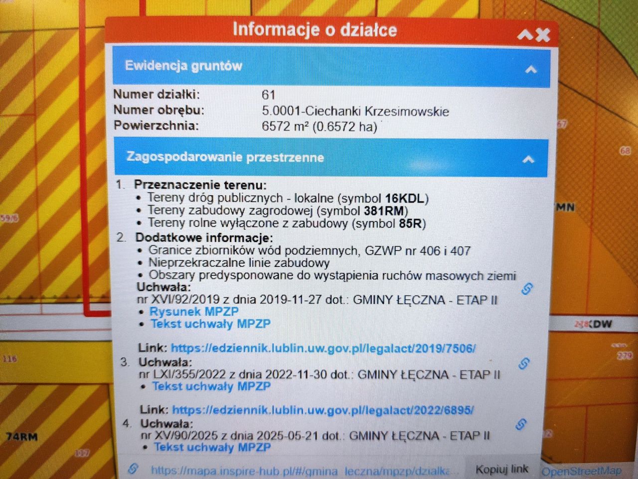 Działka rolno-budowlana Ciechanki Łęczyńskie. Zdjęcie 3