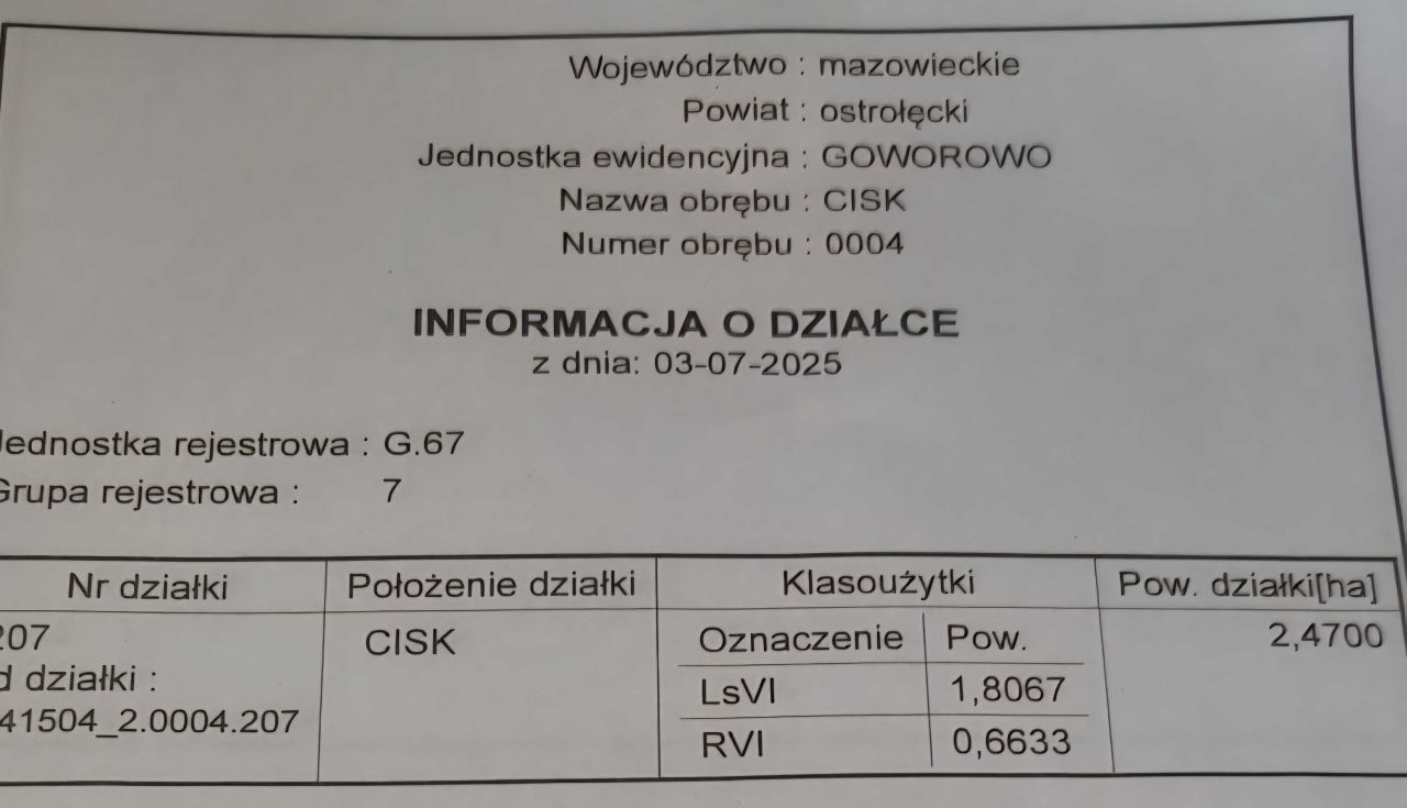 Działka leśna Cisk. Zdjęcie 3