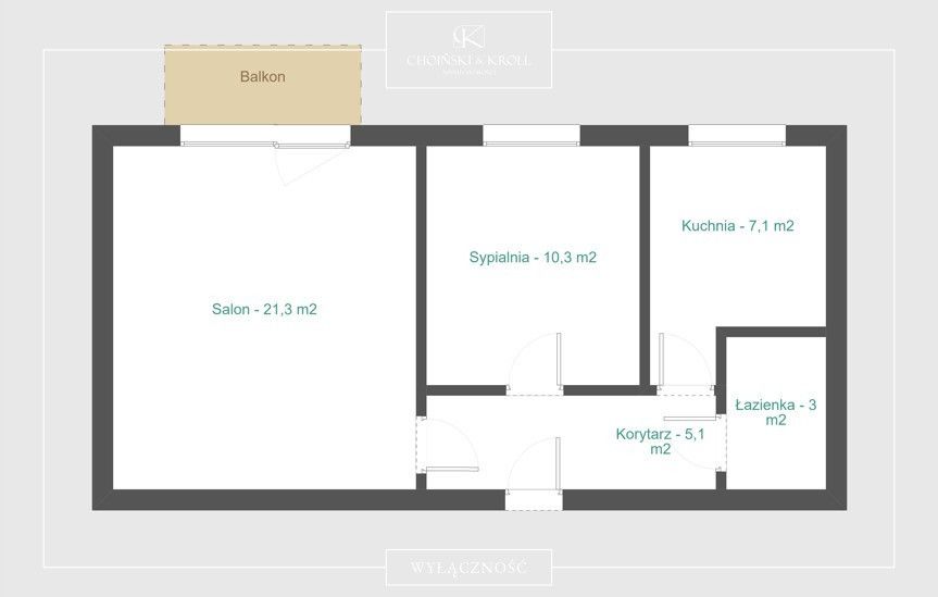 Mieszkanie 2-pokojowe Poznań Winogrady, os. Wichrowe Wzgórze. Zdjęcie 14