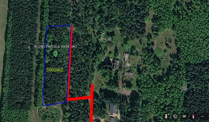 Działka siedliskowa Rożno-Parcele, ul. Malinowa