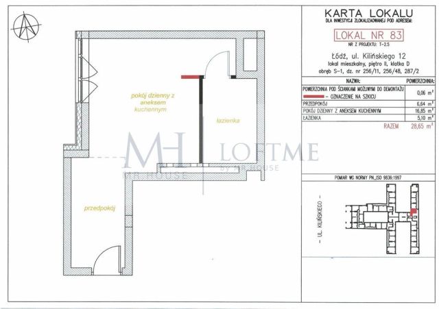 Mieszkanie 1-pokojowe Łódź, ul. Jana Kilińskiego. Zdjęcie 13