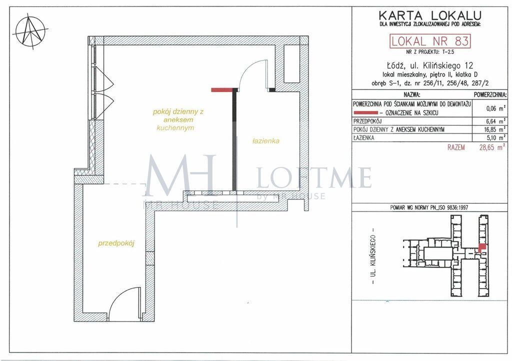 Mieszkanie 1-pokojowe Łódź, ul. Jana Kilińskiego. Zdjęcie 13