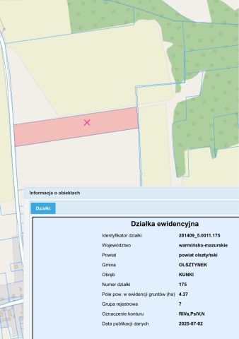 Działka rolna Kunki. Zdjęcie 1