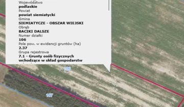 Działka rolna Baciki Dalsze
