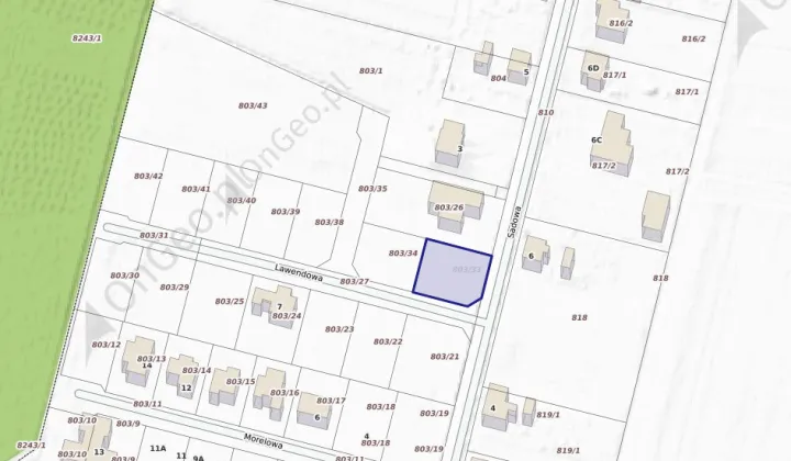 Działka budowlana Jarocin Ciświca, ul. Sadowa