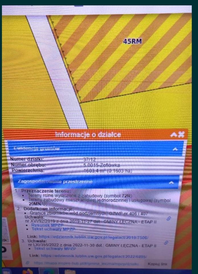 Działka budowlana Zofiówka