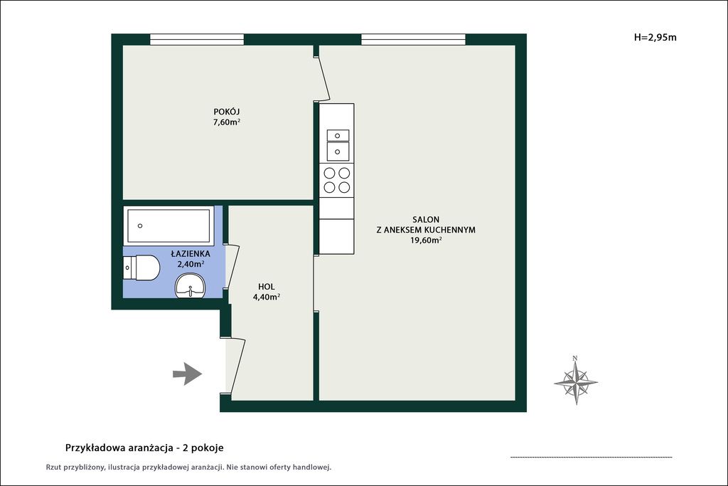 Mieszkanie 1-pokojowe Warszawa Mokotów, ul. Antoniego Józefa Madalińskiego. Zdjęcie 5