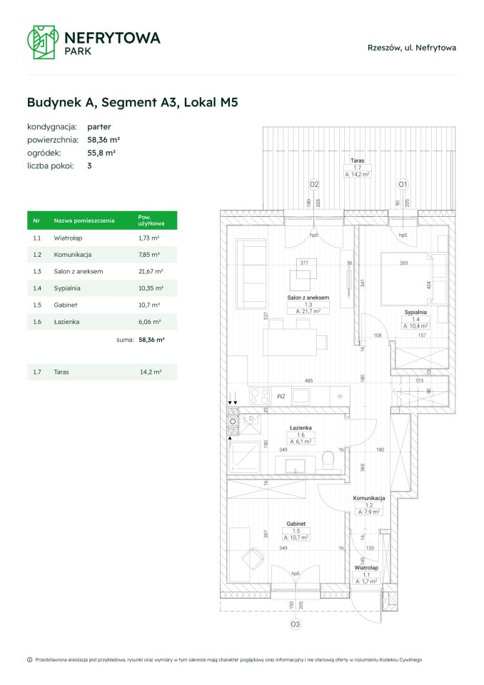 Mieszkanie 3-pokojowe Rzeszów Załęże, ul. Nefrytowa. Zdjęcie 21