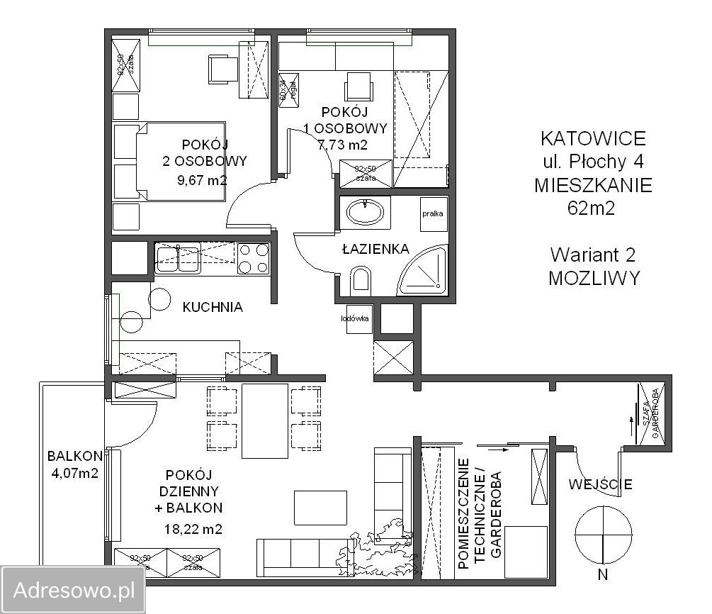 Mieszkanie 3-pokojowe Katowice Ligota, ul. Józefa Płochy. Zdjęcie 4