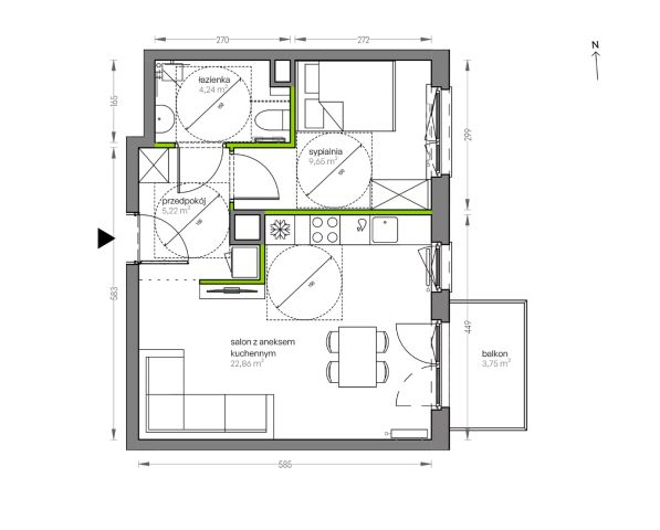 Mieszkanie 2-pokojowe Kraków Płaszów, ul. Myśliwska. Zdjęcie 25