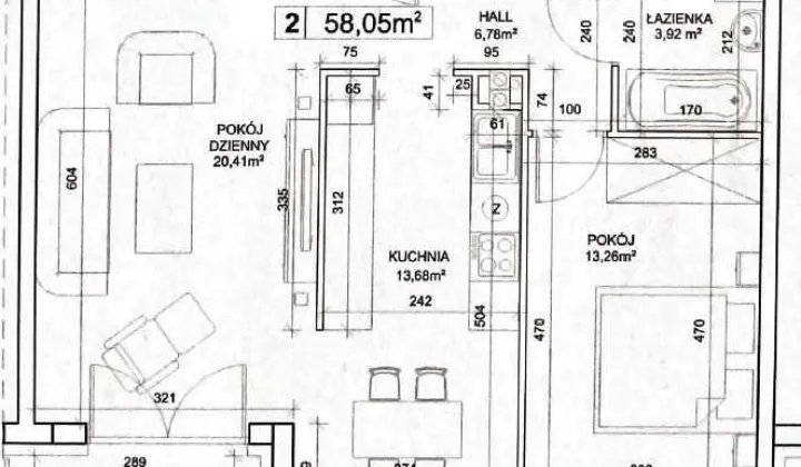 Mieszkanie 2-pokojowe Łódź Polesie, ul. Pienista