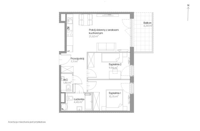 Mieszkanie 3-pokojowe Kraków Czyżyny, ul. Romana Ciesielskiego. Zdjęcie 14
