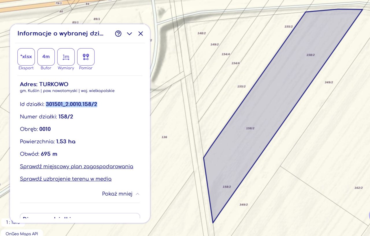 Działka rolna Turkowo