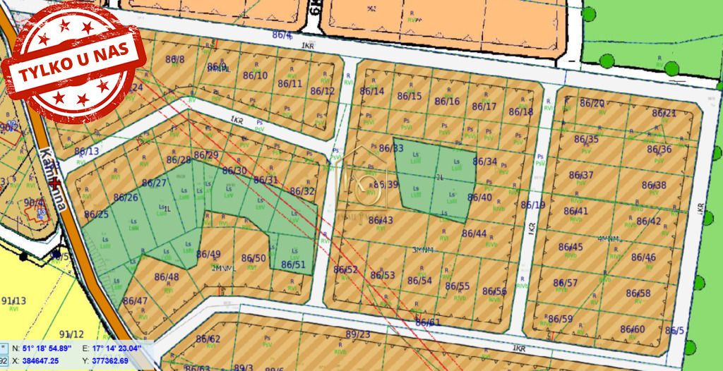 Działka budowlana Niedary, ul. Kamienna