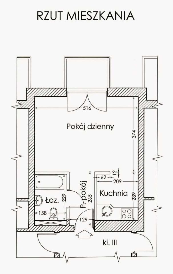 Mieszkanie 1-pokojowe Kraków Dębniki, ul. Lubostroń. Zdjęcie 5