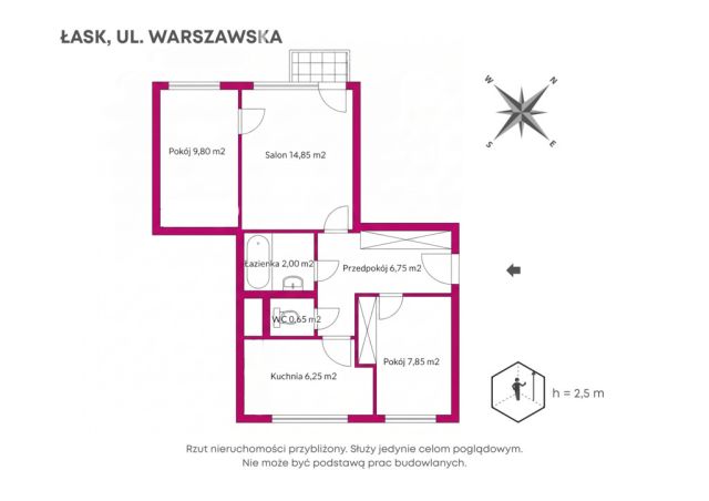 Mieszkanie 3-pokojowe Łask, ul. Warszawska. Zdjęcie 9