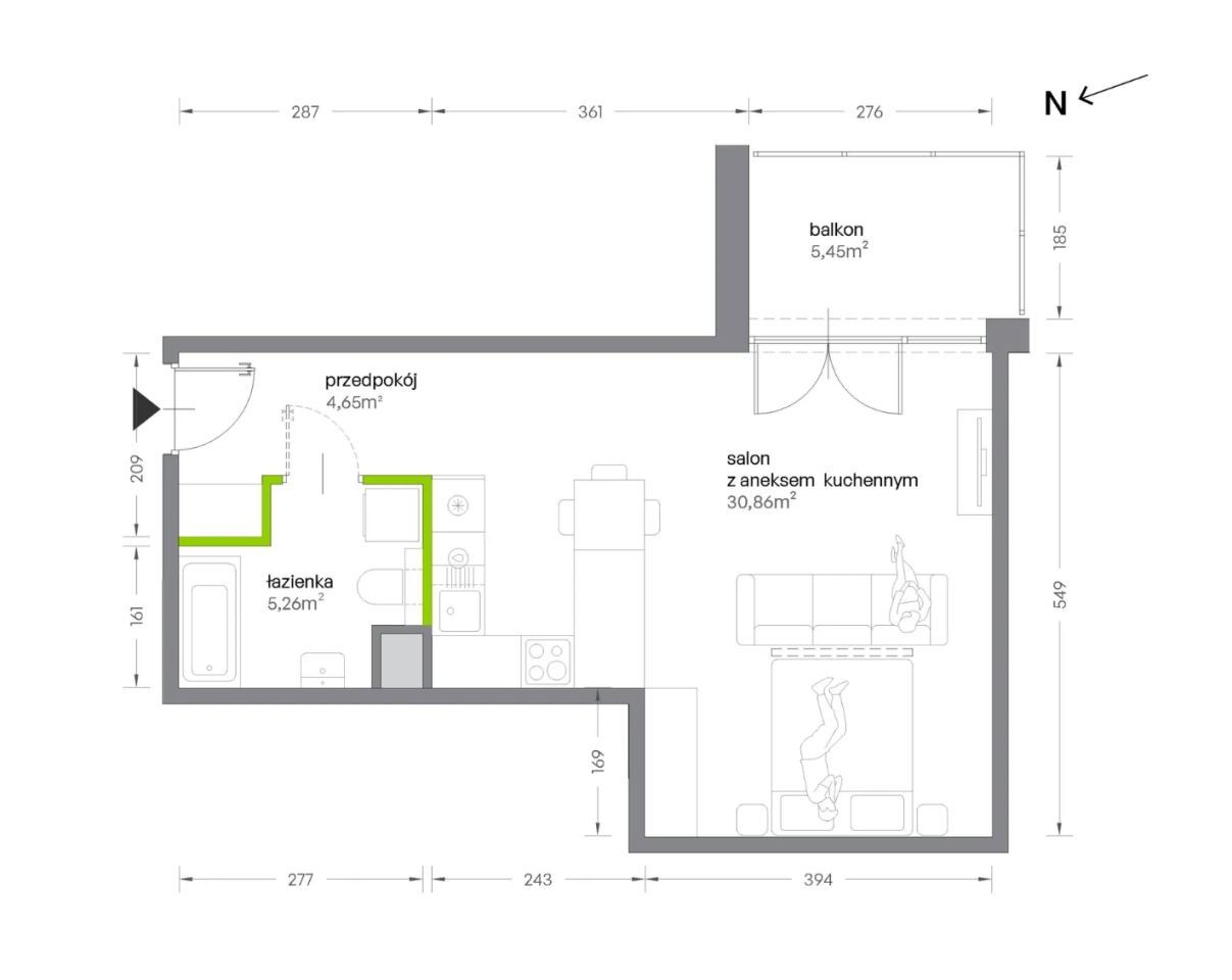 Mieszkanie 1-pokojowe Kraków Krowodrza, ul. Żabiniec. Zdjęcie 7