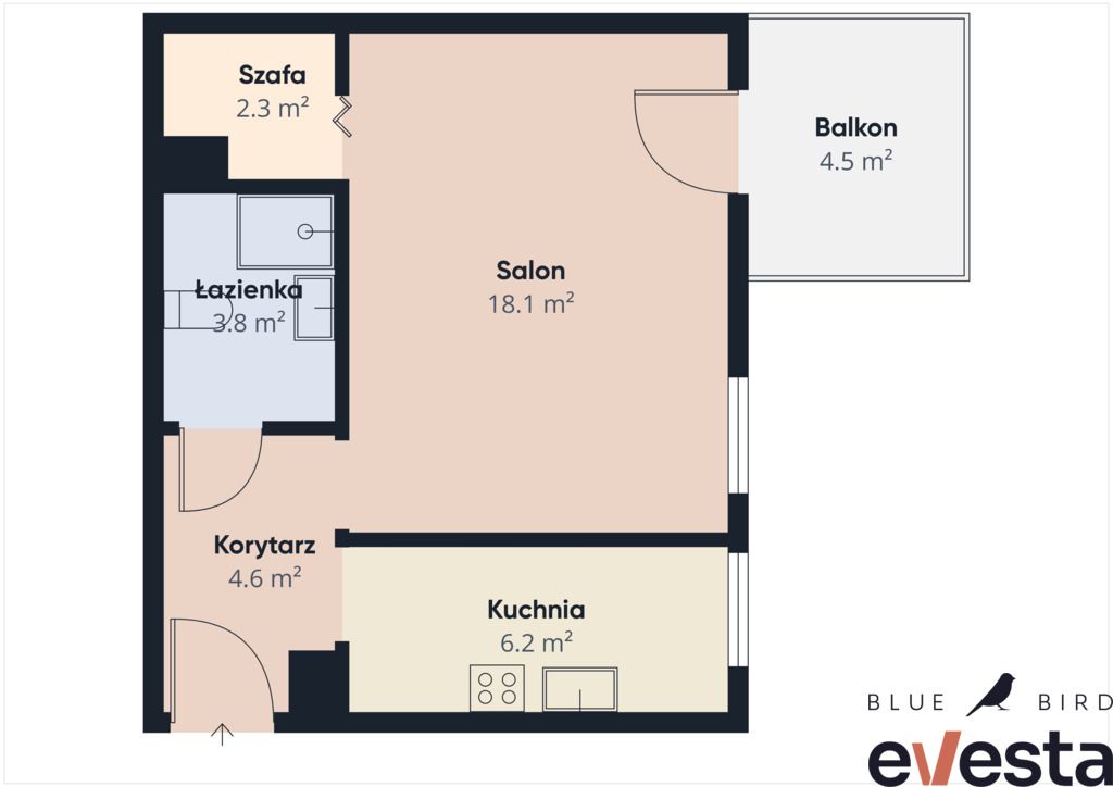 Mieszkanie 1-pokojowe Wrocław Gądów Mały, ul. Jerzego Bajana. Zdjęcie 15