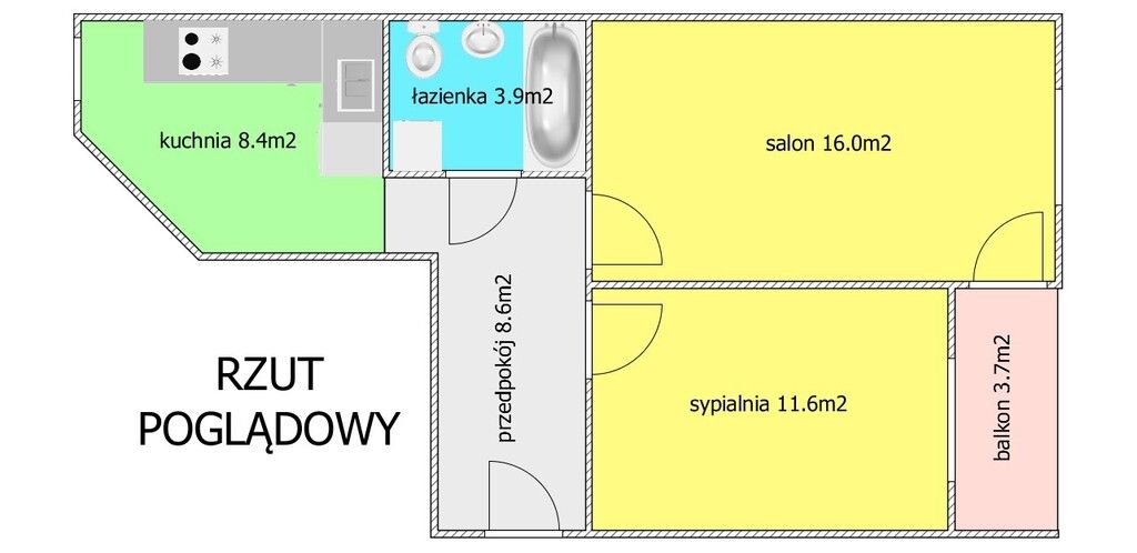 Mieszkanie 2-pokojowe Siechnice, ul. Stanisława Staszica. Zdjęcie 3