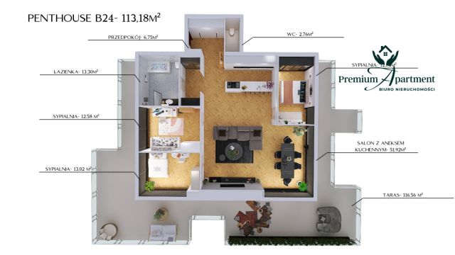 Mieszkanie 4-pokojowe Busko-Zdrój, ul. Ludwika Waryńskiego. Zdjęcie 3