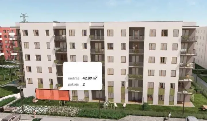 Mieszkanie 2-pokojowe Kraków Podgórze, ul. Myśliwska
