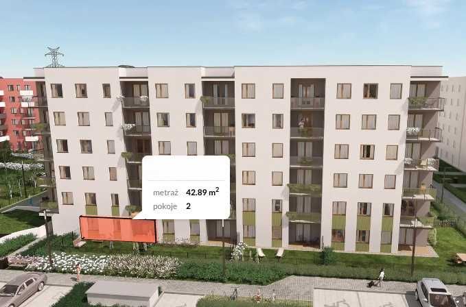 Mieszkanie 2-pokojowe Kraków Podgórze, ul. Myśliwska