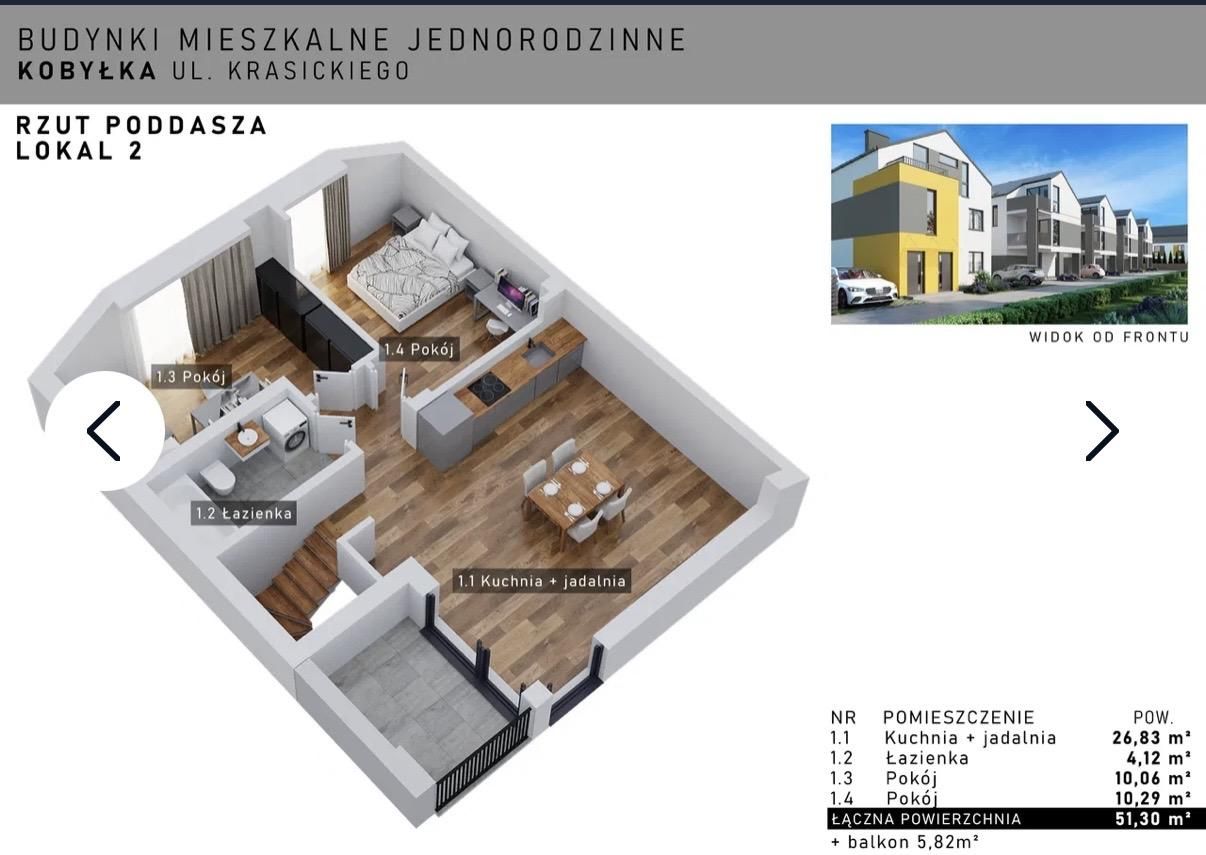 Mieszkanie 3-pokojowe Kobyłka Grabicz, ul. ks. Ignacego Krasickiego. Zdjęcie 2