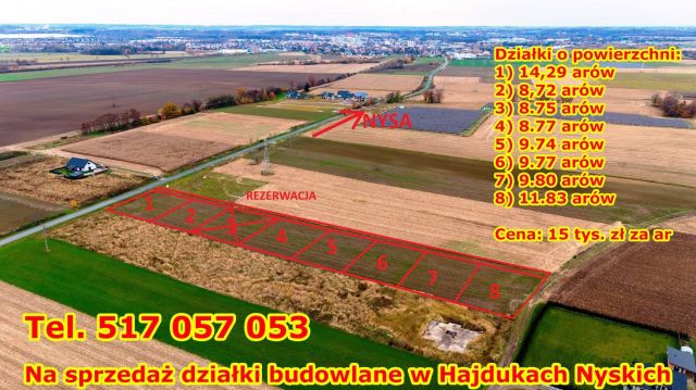 Działka budowlana Hajduki Nyskie. Zdjęcie 1