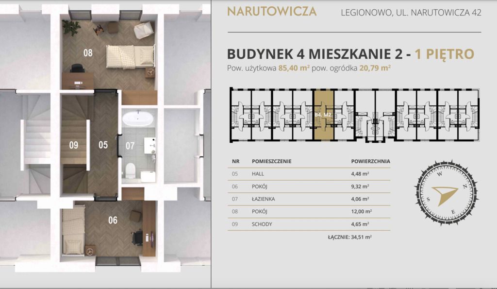 dom szeregowy, 4 pokoje Legionowo, ul. Gabriela Narutowicza. Zdjęcie 6