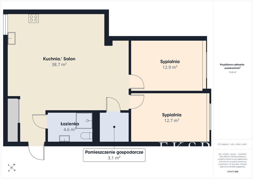 Mieszkanie 3-pokojowe Koszalin, ul. Kupiecka. Zdjęcie 5