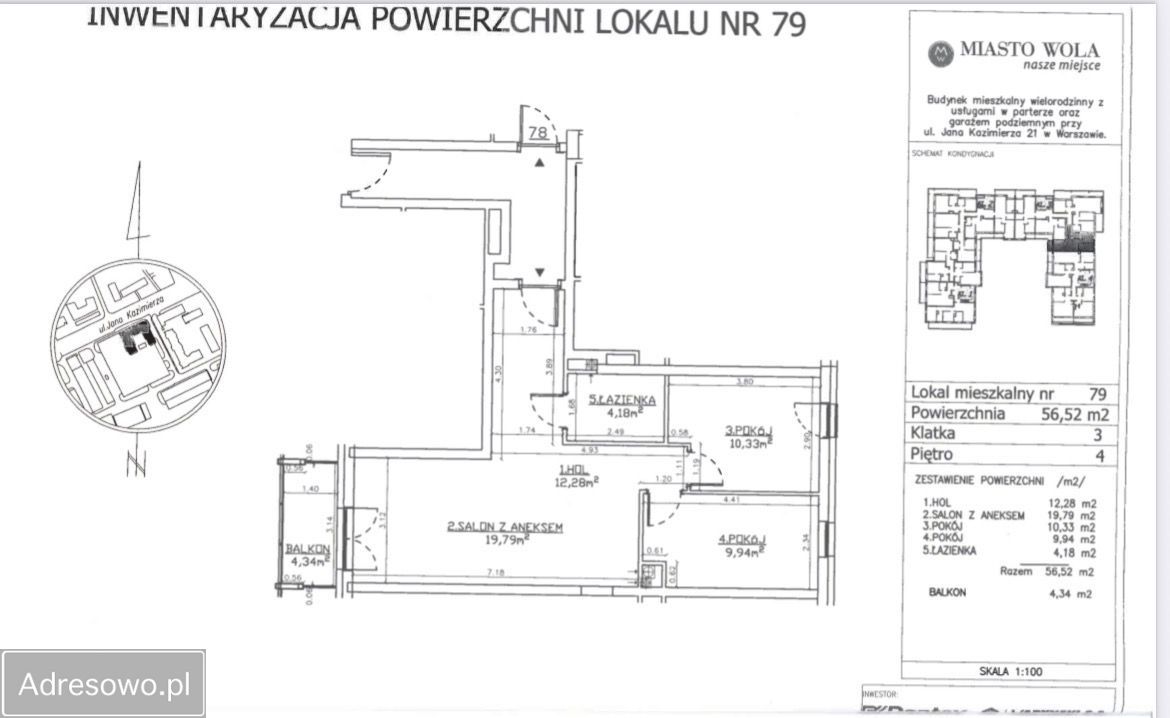 Mieszkanie 3-pokojowe Warszawa Odolany, ul. Jana Kazimierza. Zdjęcie 9