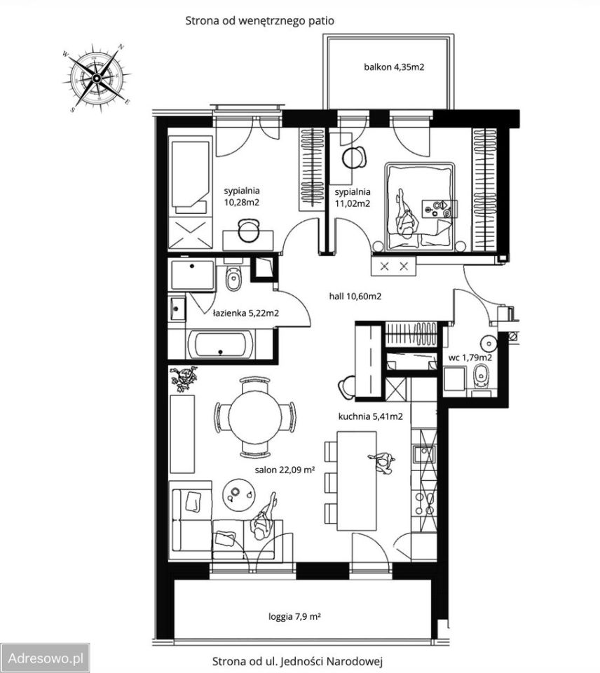 Mieszkanie 3-pokojowe Wrocław Ołbin, ul. Jedności Narodowej. Zdjęcie 9