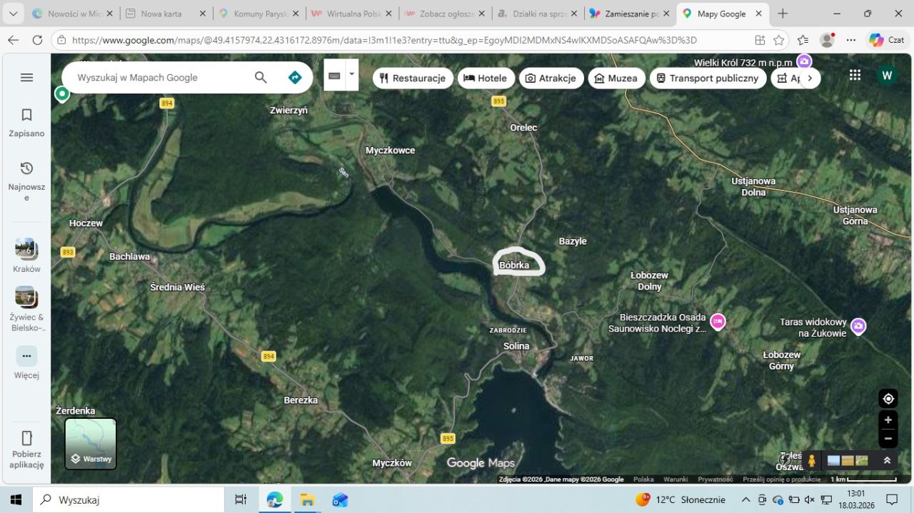 Działka budowlana Solina, BÓBRKA, k. Solina. Zdjęcie 12