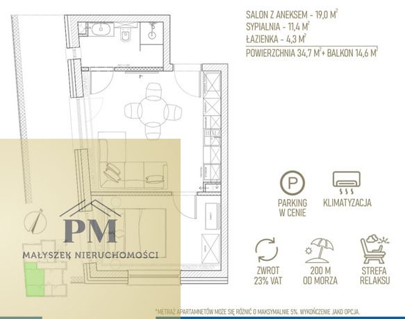 Mieszkanie 2-pokojowe Chłopy. Zdjęcie 29
