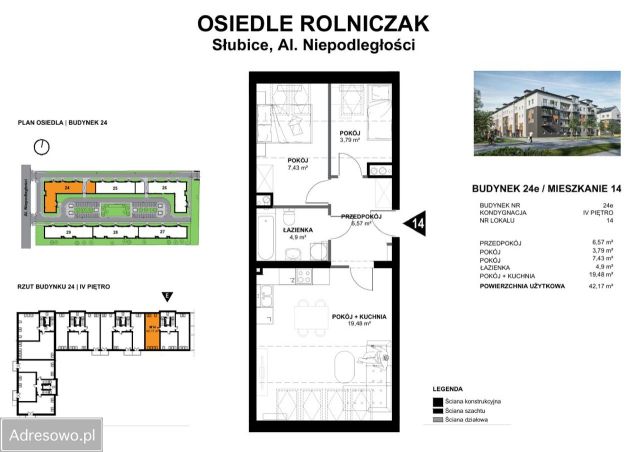 Mieszkanie 3-pokojowe Słubice, al. Niepodległości. Zdjęcie 1