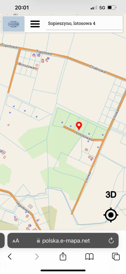 Działka rolno-budowlana Sopieszyno, ul. Lotosowa