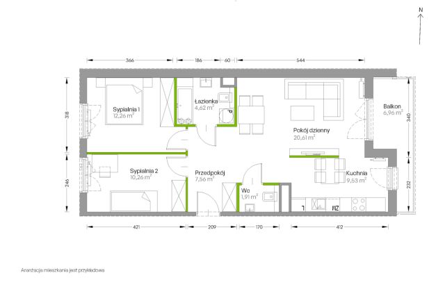 Mieszkanie 3-pokojowe Kraków Czyżyny, ul. Romana Ciesielskiego. Zdjęcie 14