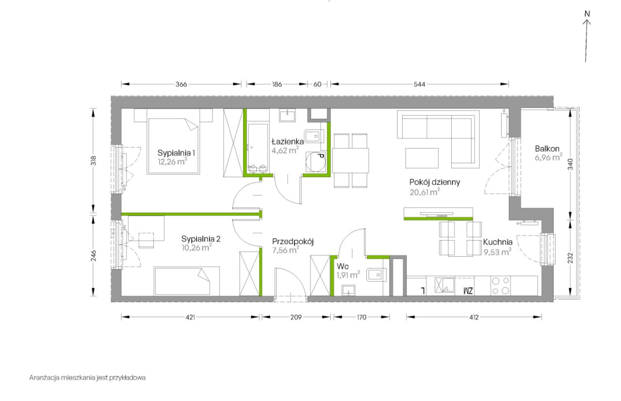 Mieszkanie 3-pokojowe Kraków Czyżyny, ul. Romana Ciesielskiego. Zdjęcie 14
