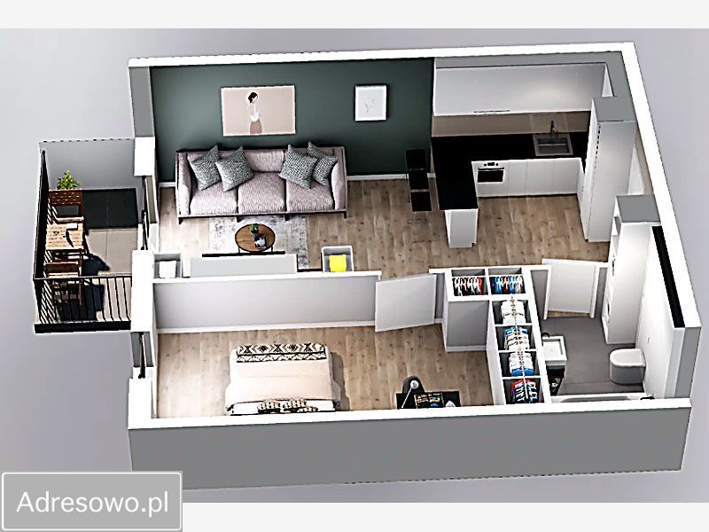 Mieszkanie 2-pokojowe Kraków Podgórze, ul. Tadeusza Śliwiaka. Zdjęcie 7