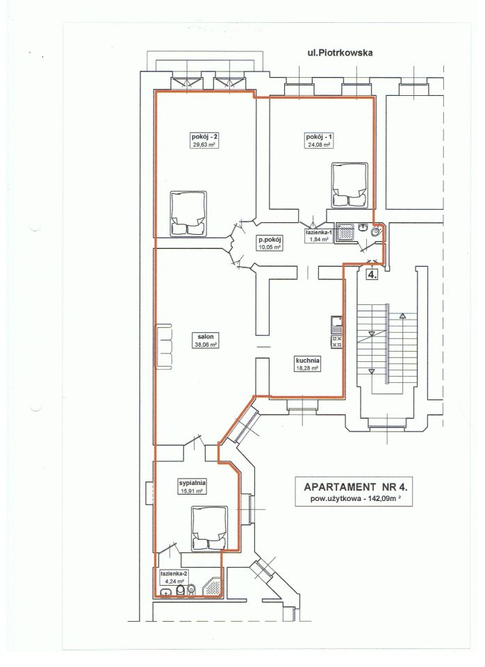 Mieszkanie 4-pokojowe Łódź Śródmieście, ul. Piotrkowska. Zdjęcie 9