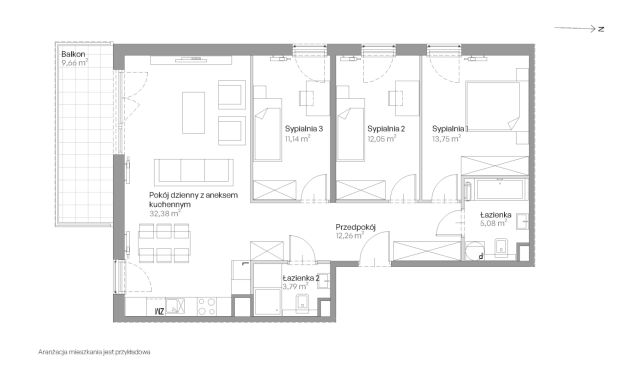 Mieszkanie 4-pokojowe Kraków Czyżyny, ul. Romana Ciesielskiego. Zdjęcie 14