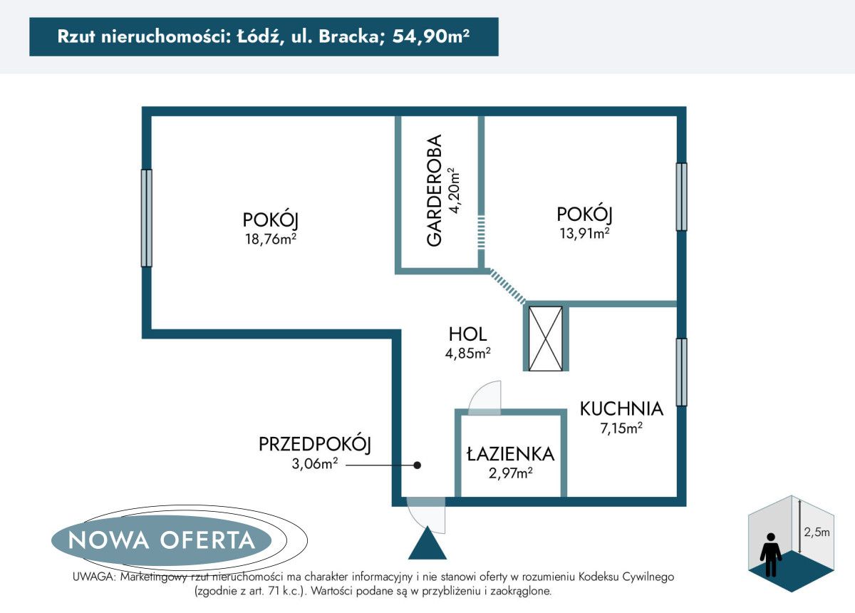 Mieszkanie 2-pokojowe Łódź Doły, ul. Bracka. Zdjęcie 24