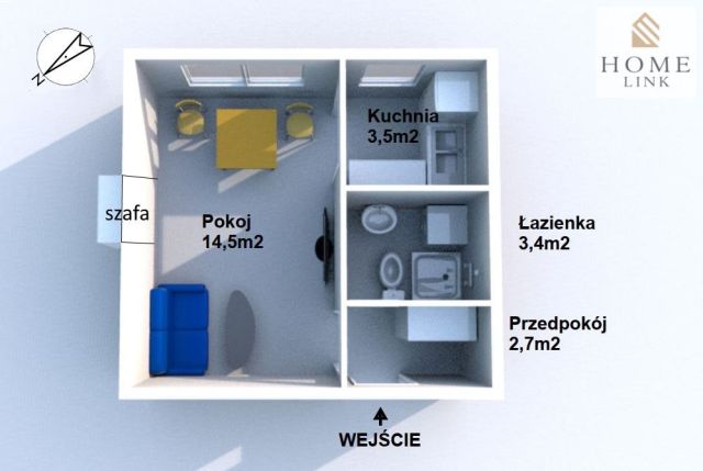 Mieszkanie 1-pokojowe Olsztyn Zatorze, ul. Jagiellońska. Zdjęcie 15