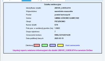 Działka rolna Pieszkowo